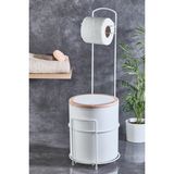 Decorev 7 Litre Banyo Mutfak Çöp Kovası Metal Standlı Tuvalet Wc Kağıtlık Seti