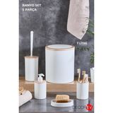 Decorev Büyük Banyo 5’li Set Çöp Kovası 7 Litre Beyaz