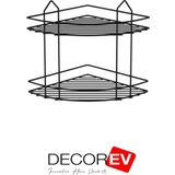 Decorev DC-5019 Dekoratif Paslanmaz Siyah İki Katlı Banyo Köşeliği