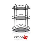 Decorev DC-5020 Dekoratif Paslanmaz Siyah Üç Katlı Banyo Köşeliği