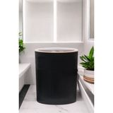 Decorev Lüks Ahşap Desenli Banyo Mutfak Çöp Kovası - Siyah - 20