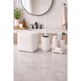 decorev Modern Banyo Aksesuar Seti – Click Kapaklı Çöp Kovası, Tuvalet Fırçası ve Sabunluk Seti (5 Parça) DC