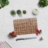 Decorita 10001501113 Hasır Görünümlü Cam Kesme Tahtası, 20cm x 30cm