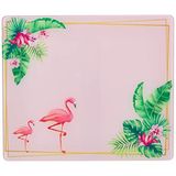 Decorita 10001502056 Tropik Flamingo Desen Cam Kesme Tahtası, 29cm x 34cm
