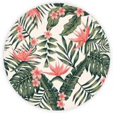 Decorita 10011505226 Botanik Desen Cam Kesme Tahtası, Çap 32cm