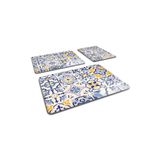 Decorita 3'lü Takım Mavi Çini Desen | Cam Kesme Tahtası - Cam Kesme Tablası