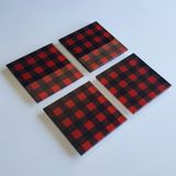 DECORITA 4'lü Takım | Cam Bardak Altlığı | 10cm X 10cm | (EKOSE DESEN)