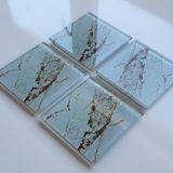 DECORITA 4'lü Takım | Cam Bardak Altlığı | 10cm X 10cm | (GOLD DETAYLI)