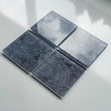 DECORITA 4'lü Takım | Cam Bardak Altlığı | 10cm X 10cm | (GRİ MERMER GÖRÜNÜM)