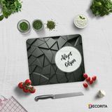 Decorita Afiyet Olsun | Antrasit Kristal | Cam Kesme Tablası | 29 cm x 34 cm - 29 x 34 cm