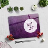Decorita Afiyet Olsun | Mor Doku | Cam Kesme Tahtası - Cam Kesme Tablası | 30cm x 40cm - 30 x 40 cm