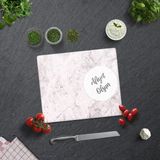 Decorita Afiyet Olsun | Taş Görünümlü | Cam Kesme Tablası | 29 cm x 34 cm - 29 x 34 cm