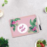 Decorita Afiyet Olsun | Tropik Flamingo | Cam Kesme Tahtası - Cam Kesme Tablası | 30cm x 40cm - 30 x 40 cm