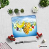 Decorita Ahşap ve Sebzeler | Cam Kesme Tahtası - Cam Kesme Tablası | 29cm x 34cm - 29 x 34 cm
