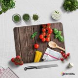 Decorita Ahşap ve Sebzeler | Cam Kesme Tahtası - Cam Kesme Tablası | 30cm x 40cm - 30 x 40 cm