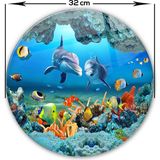 Decorita Akvaryum Desenli | Cam Kesme Tahtası - Cam Kesme Tablası | - 32 cm