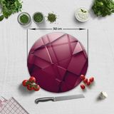 Decorita Asil Bordo | Cam Kesme Tahtası - Cam Kesme Tablası | Çap 32cm - 32 cm