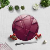 DECORITA Asil Bordo | Cam Kesme Tahtası (Çap32 cm)