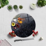 Decorita Baharat Çeşnisi | Cam Kesme Tahtası - Cam Kesme Tablası | Çap 32cm - 32 cm