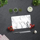 Decorita Beyaz Mermer Görünümlü | Cam Kesme Tahtası - Cam Kesme Tablası | 20cm x 30cm - 20 x 30 cm