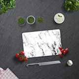 Decorita Beyaz Mermer Görünümlü | Cam Kesme Tahtası - Cam Kesme Tablası | 20cm X 30cm