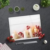 Decorita Beyaz Mum Desen | Cam Kesme Tahtası - Cam Kesme Tablası | 30cm x 40cm - 30 x 40 cm