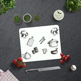 DECORITA Beyaz Tahta | Cam Kesme Tahtası (29cm x 34cm)