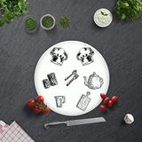 DECORITA Beyaz Tahta | Cam Kesme Tahtası (Çap32 cm)