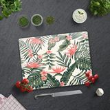 Decorita Botanik Desenli | Cam Kesme Tahtası - Cam Kesme Tablası | - 30 x 40 cm