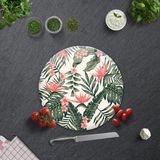 Decorita Botanik Desenli | Cam Kesme Tahtası - Cam Kesme Tablası | - 32 cm