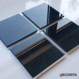 Decorita Cam Bardak Altlığı 4'lü Takım Black Rock 10 CM X 10 CM Siyah