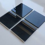 Decorita Cam Bardak Altlığı | 4'lü Takım Black Rock | 10cm X 10cm