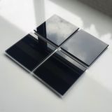 Decorita Cam Bardak Altlığı | 4'lü Takım Düz Renk - Siyah | 10cm X 10cm
