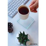 Decorita Cam Bardak Altlığı | 4'lü Takım Füme Cam | 10cm X 10cm