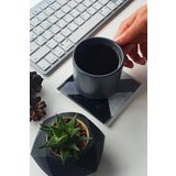 Decorita Cam Bardak Altlığı | 4'lü Takım Hibrit Mermer | 10cm X 10cm