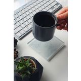 Decorita Cam Bardak Altlığı | 4'lü Takım Taş Görünümlü | 10cm X 10cm