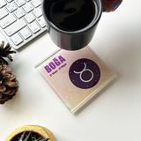 Decorita Cam Bardak Altlığı Burçlar Boğa Burcu 4'lü Takım 10 x 10 cm
