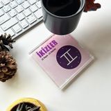 Decorita Cam Bardak Altlığı Burçlar İkizler Burcu 4'lü Takım 10 x 10 cm