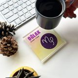 Decorita Cam Bardak Altlığı Burçlar - Oğlak Burcu 4'lü Takım 10 x 10 cm