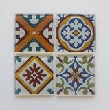Decorita Cam Bardak Altlığı | Çini Desen | 4'lü Takım | 10CM x 10CM - 4 Adet