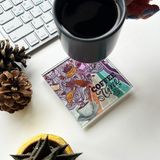 Decorita Cam Bardak Altlığı Retro Coffee 4'lü Takım 10 x 10 cm