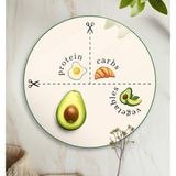 Decorita Cam Diyet Tabağı | Cam Sunum Tabağı | Porsiyon Tabağı - Avokado Görselli | ÇAP32CM - Renkli