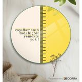 Decorita Cam Diyet Tabağı | Cam Sunum Tabağı | Zayıflamanın Tadı | Çap32cm - Sarı