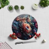 Decorita Cam Kesme Tablası - Cam Kesme Tahtası | Dark Flowers | 20CM x 30CM - 32 x 32 cm