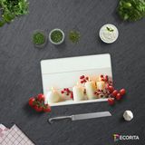 Decorıta Cam Kesme Tahtası | Beyaz Mum Desen