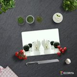 Decorıta Cam Kesme Tahtası| Beyaz Orkide Ve Siyah Oniks