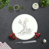 Decorita Cam Kesme Tahtası - Cam Kesme Tablası | Bon Appetit - Şef | Çap 32cm - 1 Adet