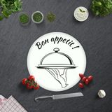 Decorita Cam Kesme Tahtası - Cam Kesme Tablası | Bon Appetit - Servis | Çap 32cm