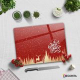 Decorita Cam Kesme Tahtası - Cam Kesme Tablası | Christmas Deer | 30cm x 40cm