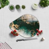 Decorita Cam Kesme Tahtası - Cam Kesme Tablası | Damla Serisi - 3 | 28CM x 36CM - Yeşil - 28 cm x36 cm